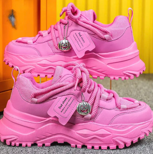 Women'S Neon Green Platform Sneakers - Breathable Low-Top Lace-Up Casual Shoes with EVA Sole, Comfortable for Outdoor Sports, School, Daily Wear & Parties - Perfect Halloween & Christmas Gift, Ladies Sneakers, Neon Green Lace Up Trainer