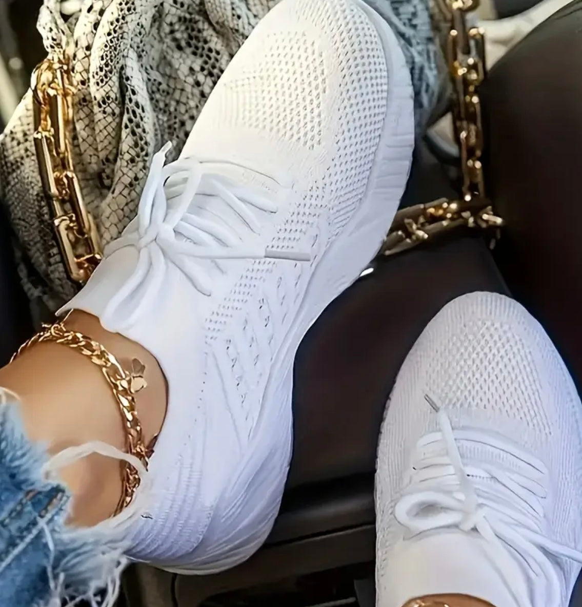 [Lightweight Sneakers] Lightweight Women's Breathable Knit Sneakers - Low-Top Lace-Up Running Shoes | All-Season Comfort, Pink Casual Sneakers for Casual Attire, EVA Sole, Fashion Sneakers
