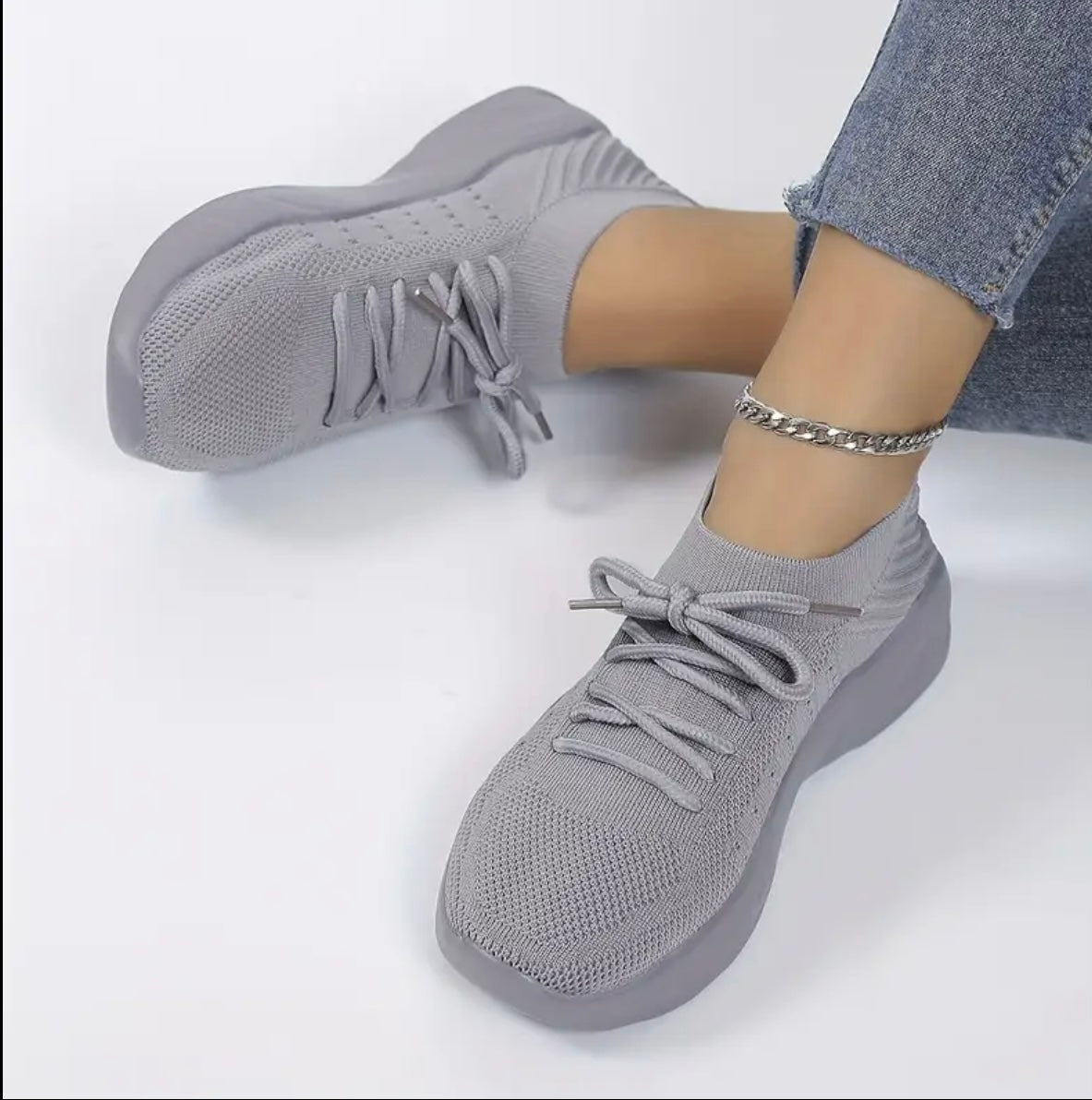 [Lightweight Sneakers] Lightweight Women's Breathable Knit Sneakers - Low-Top Lace-Up Running Shoes | All-Season Comfort, Pink Casual Sneakers for Casual Attire, EVA Sole, Fashion Sneakers